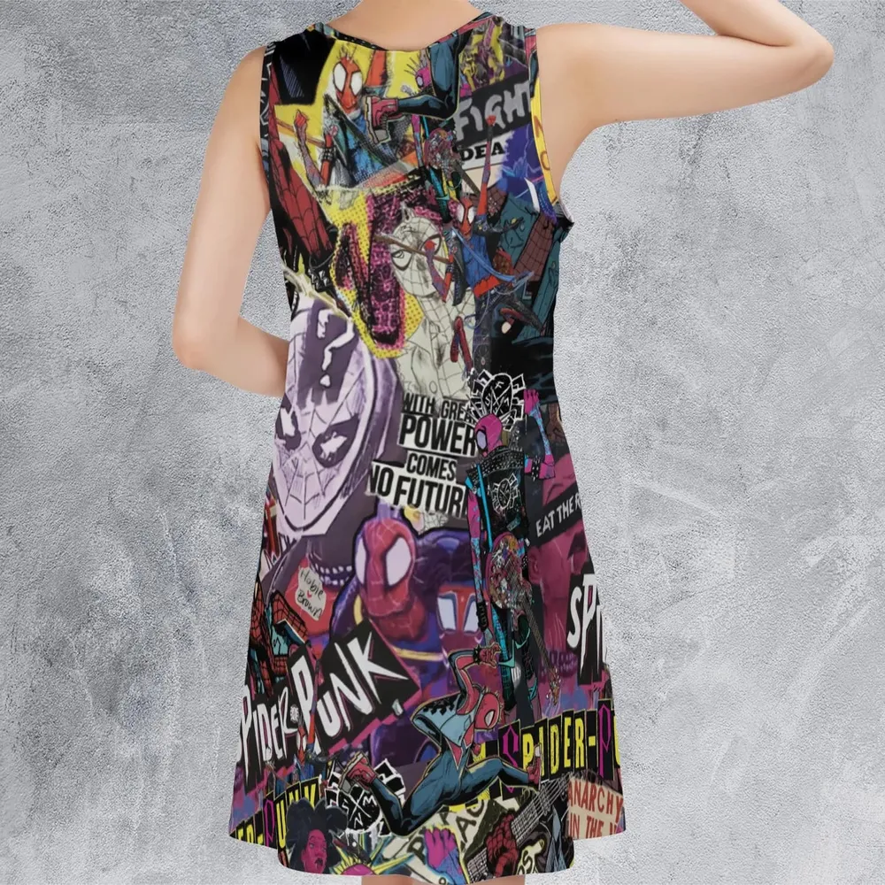 Spider-Punk Get Punked Across Spider-Verse Sleeveless Dress - 3