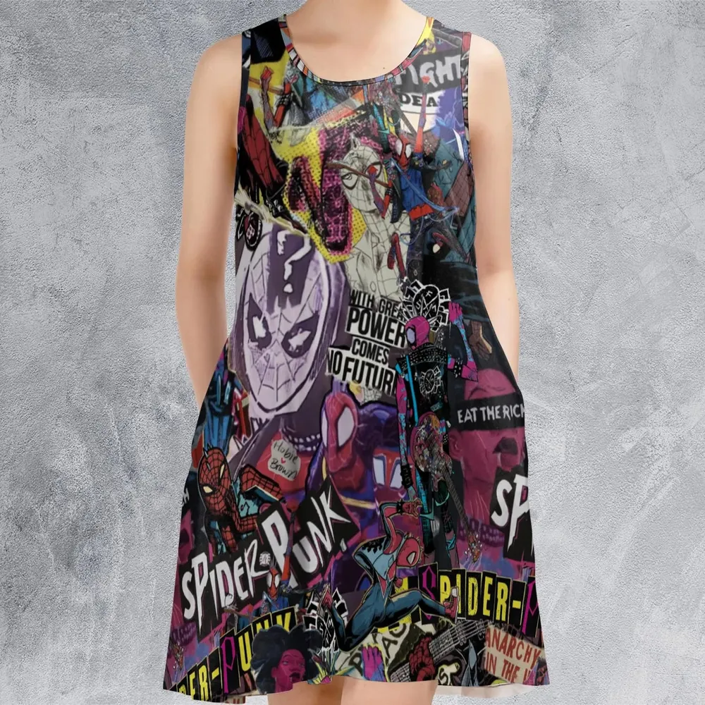 Spider-Punk Get Punked Across Spider-Verse Sleeveless Dress - 2