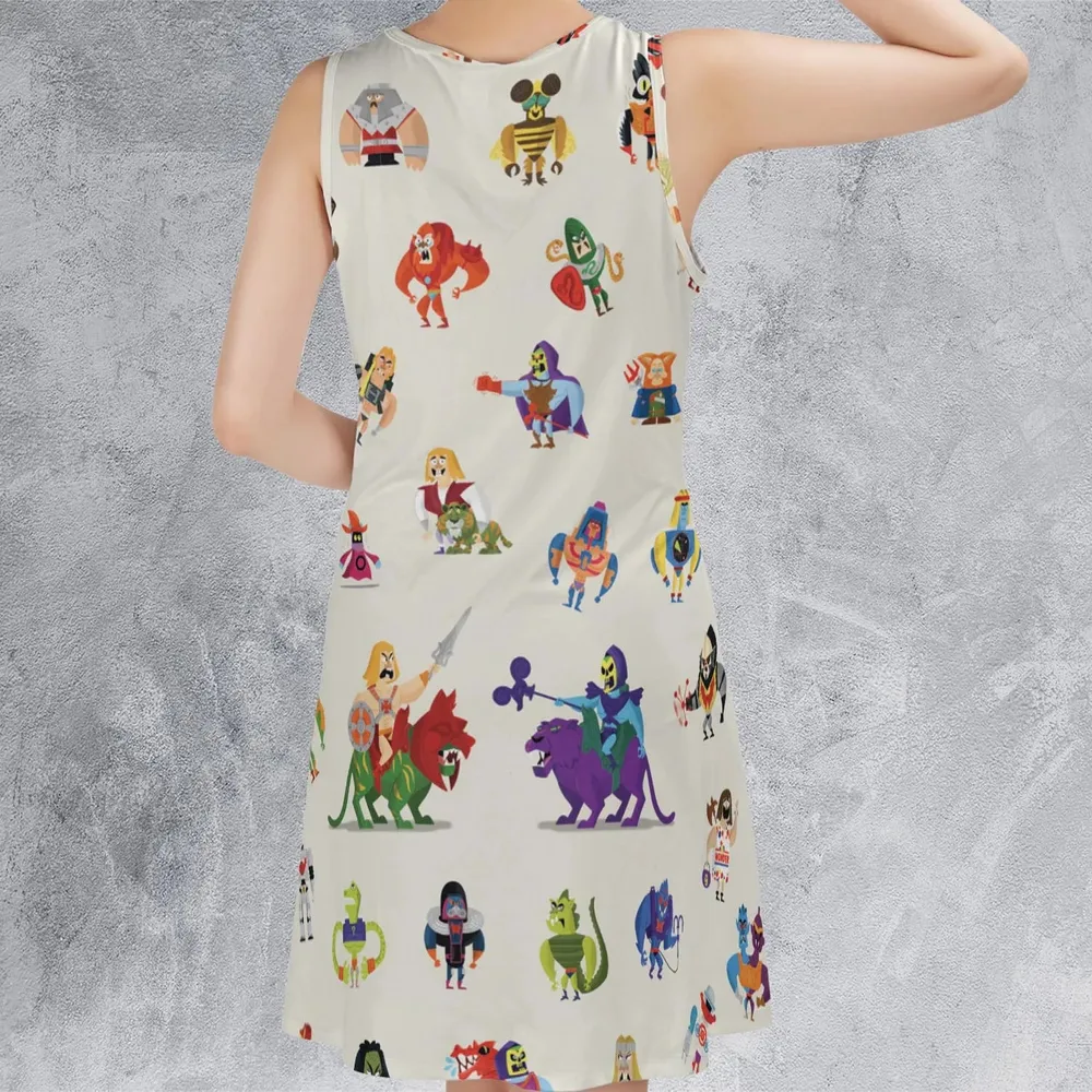 He-Man & Masters Of The Universe Characters Pattern Sleeveless Dress - 3