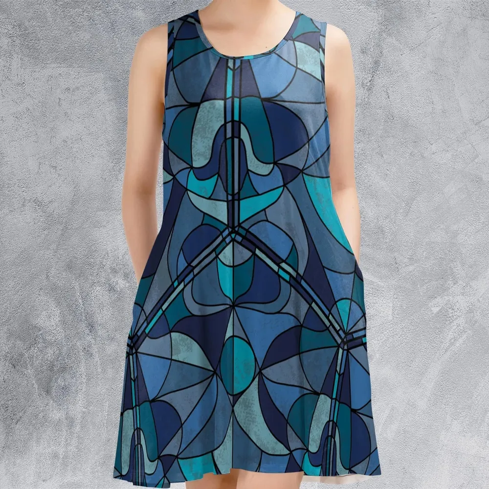 Stained Glass Monster RPG Sleeveless Dress - 2