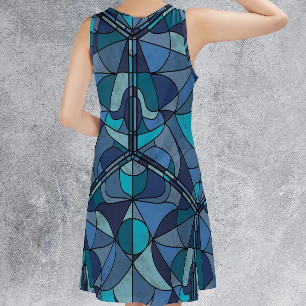 Stained Glass Monster RPG Sleeveless Dress - 3