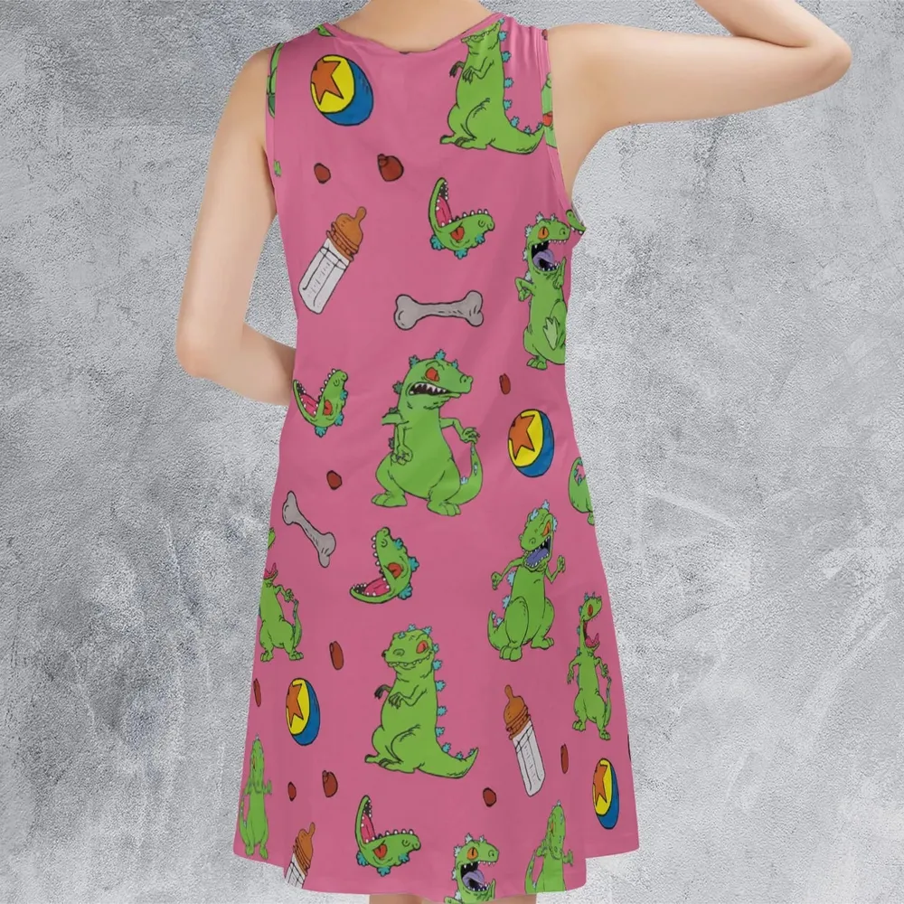 Rugrats Reptar Pattern Sleeveless Dress - 3