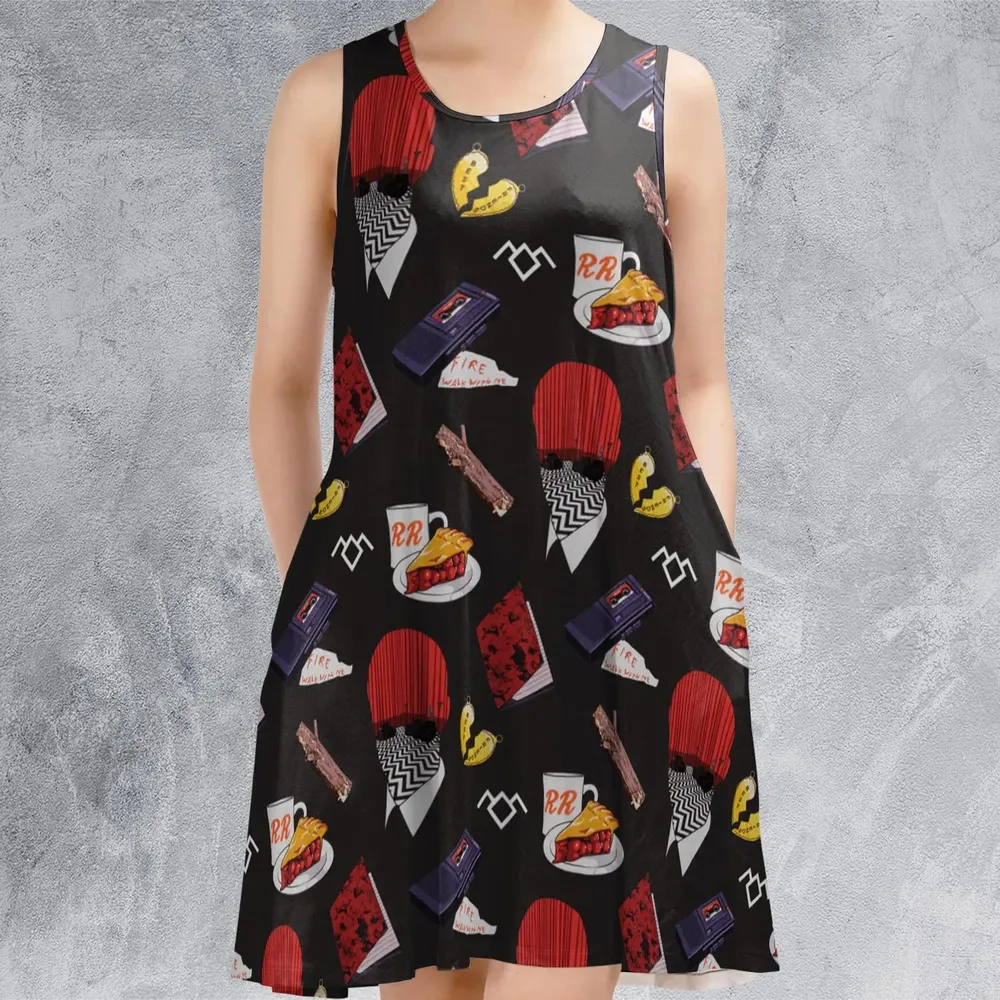 Twin Peaks Pattern Sleeveless Dress - 2