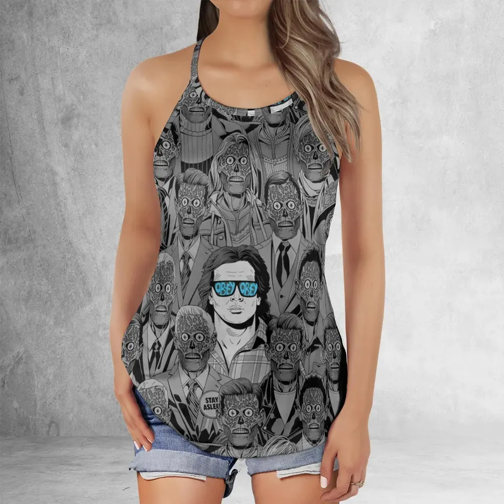 Obey Consume They Live Criss Cross Tank Top - 2