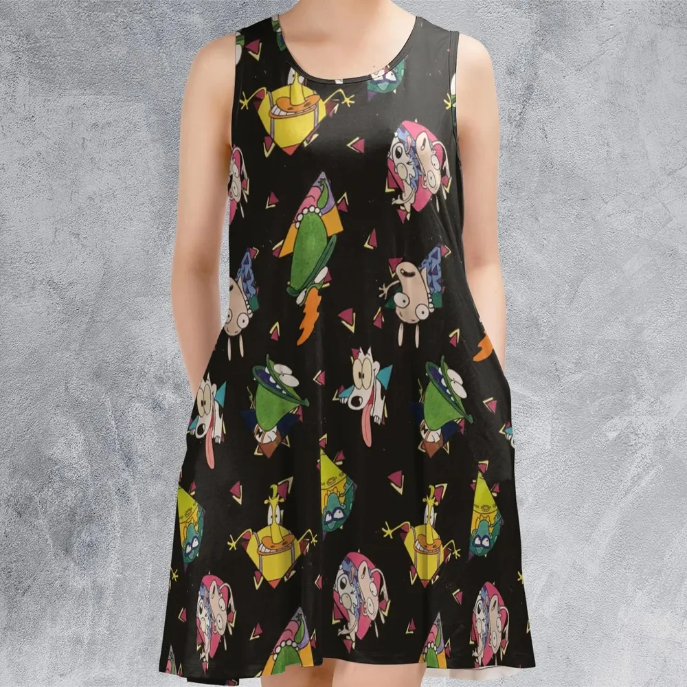 Rocko's Modern Life Pattern Sleeveless Dress - 2