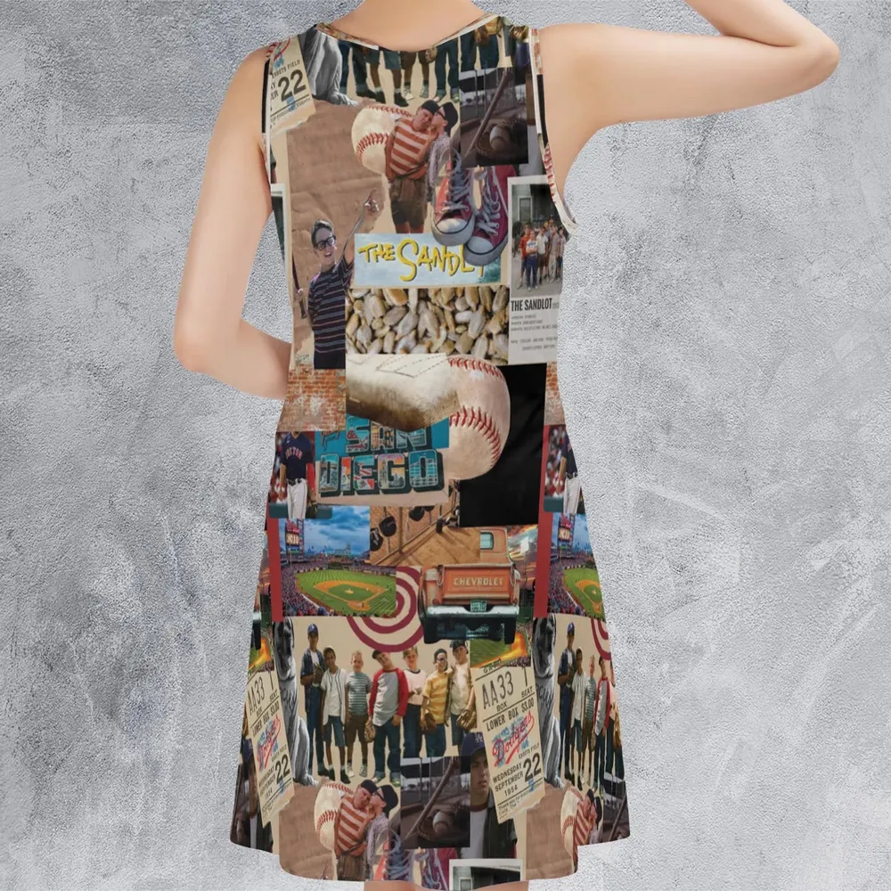 Memorable Baseball Movie Scenes Collage The Sandlot Sleeveless Dress - 3