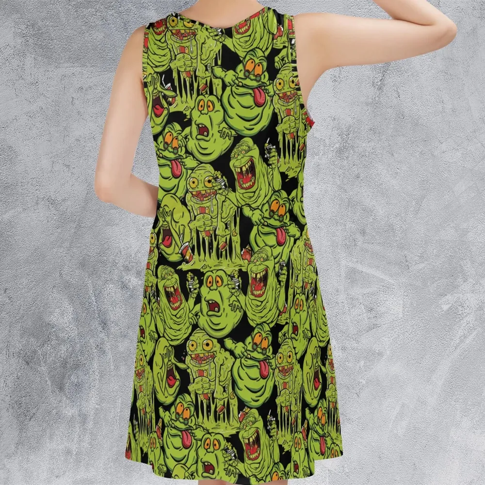 Funny Slimer Ghostbusters Sleeveless Dress - 3