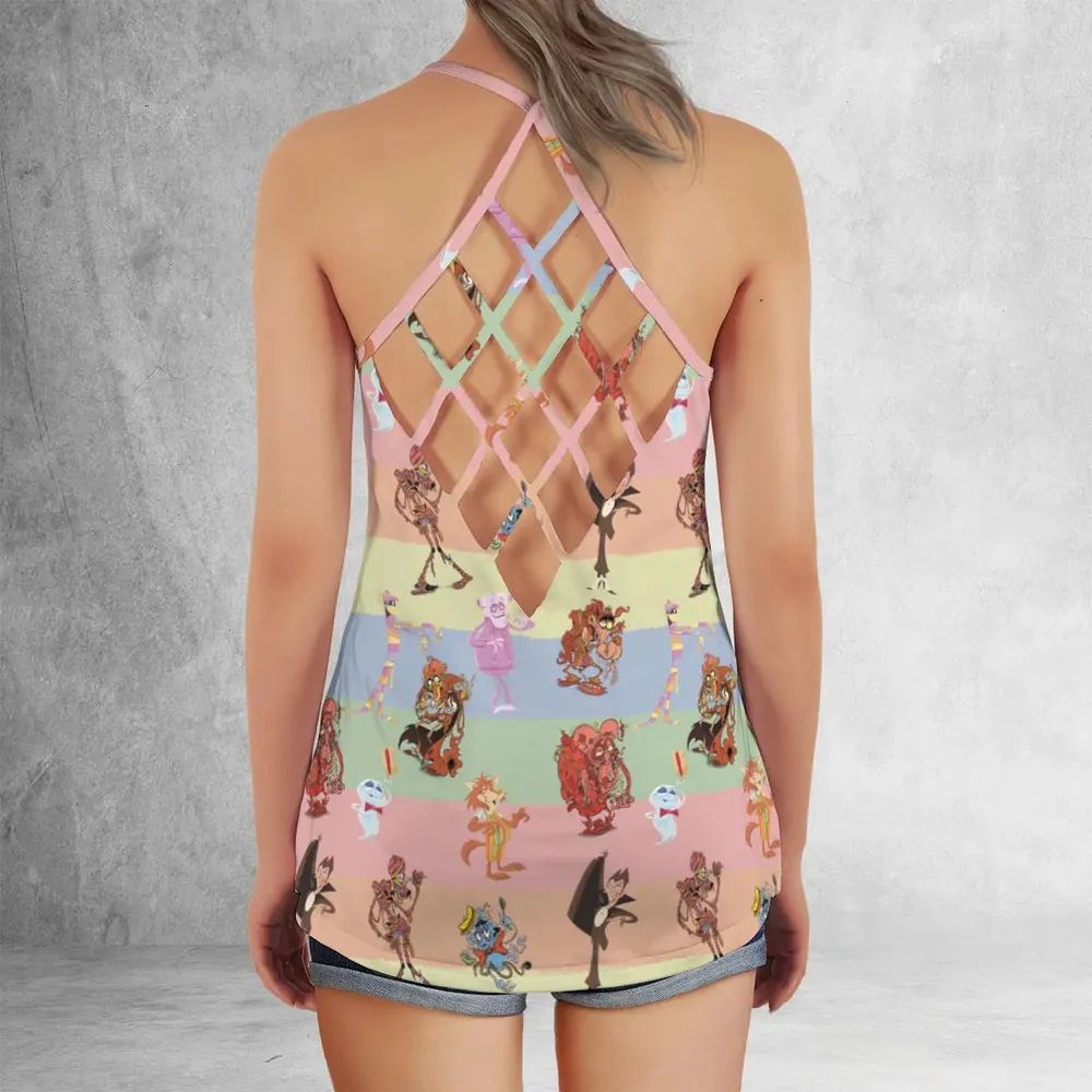 Spooky Monster Mash Cereal Monster Criss Cross Tank Top - 3