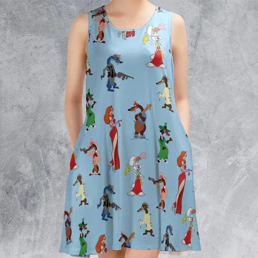 Roger Rabbit Jessica Rabbit The Weasels Who Framed Roger Rabbit Sleeveless Dress - 2