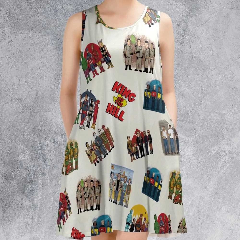Hank Hill's Friends King Of The Hill Parody Sleeveless Dress - 2