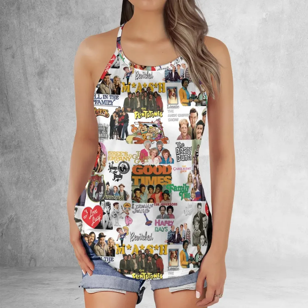 Stuck in the 80s Famous Sitcom Criss Cross Tank Top - 2