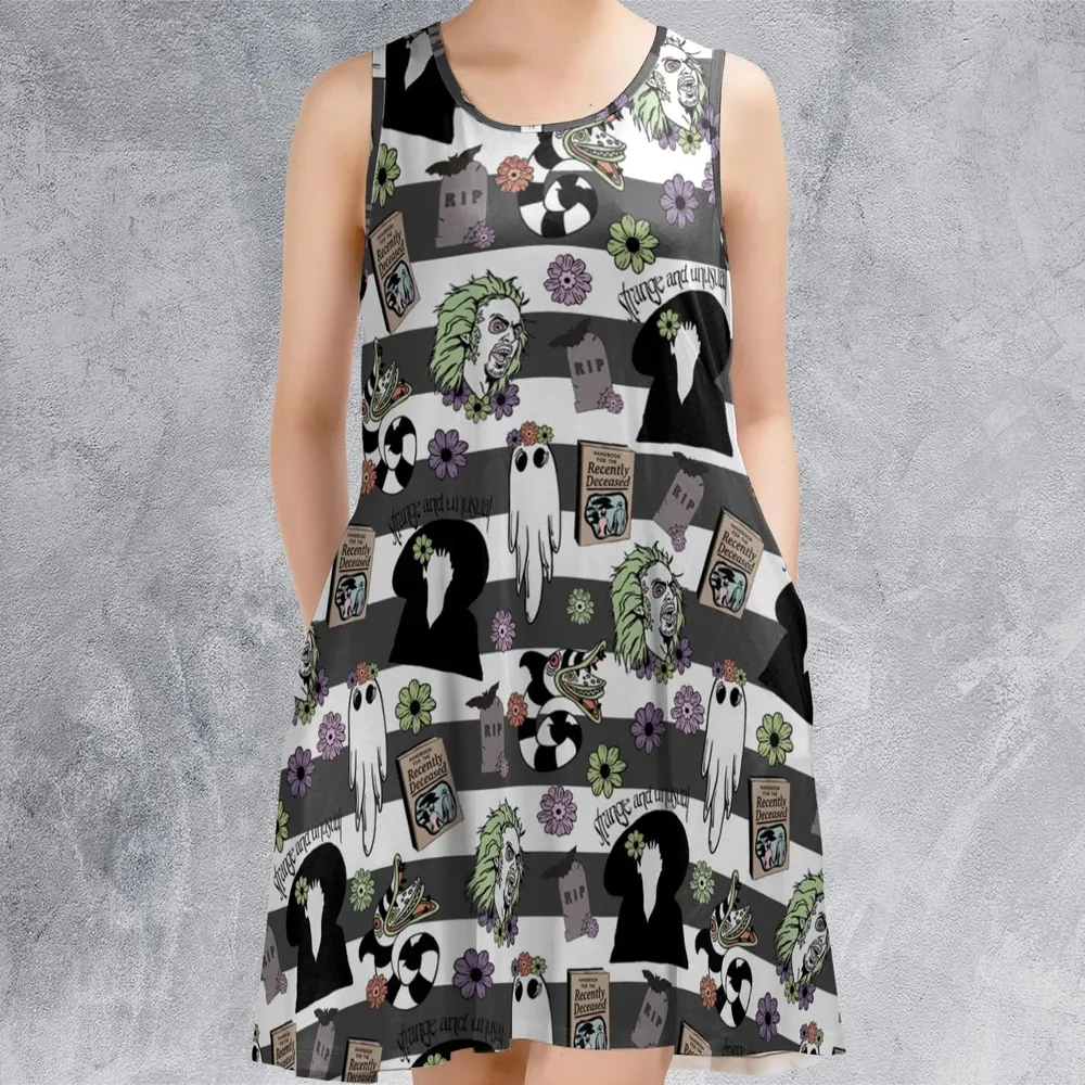 It's Showtime Halloween Beetlejuice Sleeveless Dress - 2