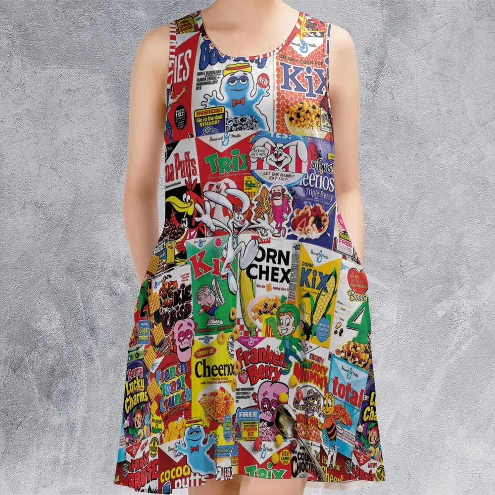 Popular Cereal Boxes Sleeveless Dress - 2