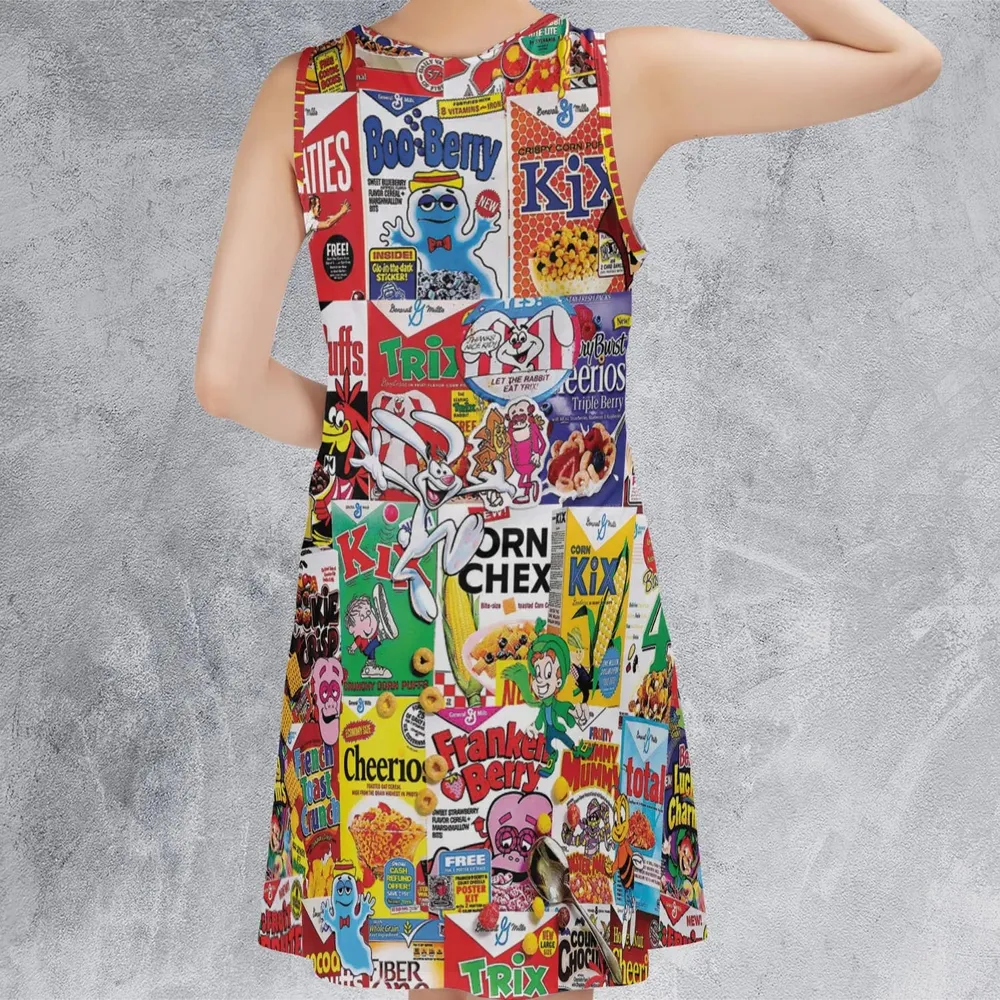 Popular Cereal Boxes Sleeveless Dress - 3