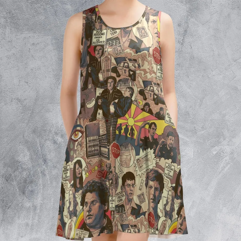 Retro Art Buddies Superbad Sleeveless Dress - 2