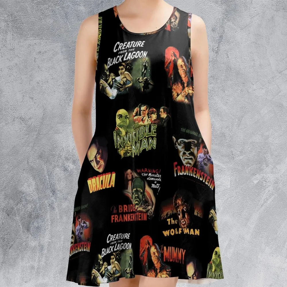 Teaming Monsters All Up Universal Monsters Sleeveless Dress - 2