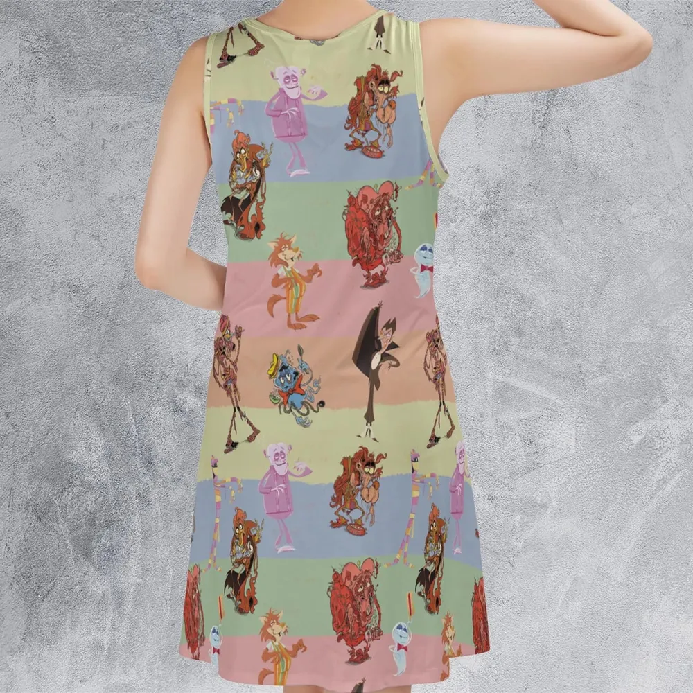 Spooky Monster Mash Cereal Monster Sleeveless Dress - 3