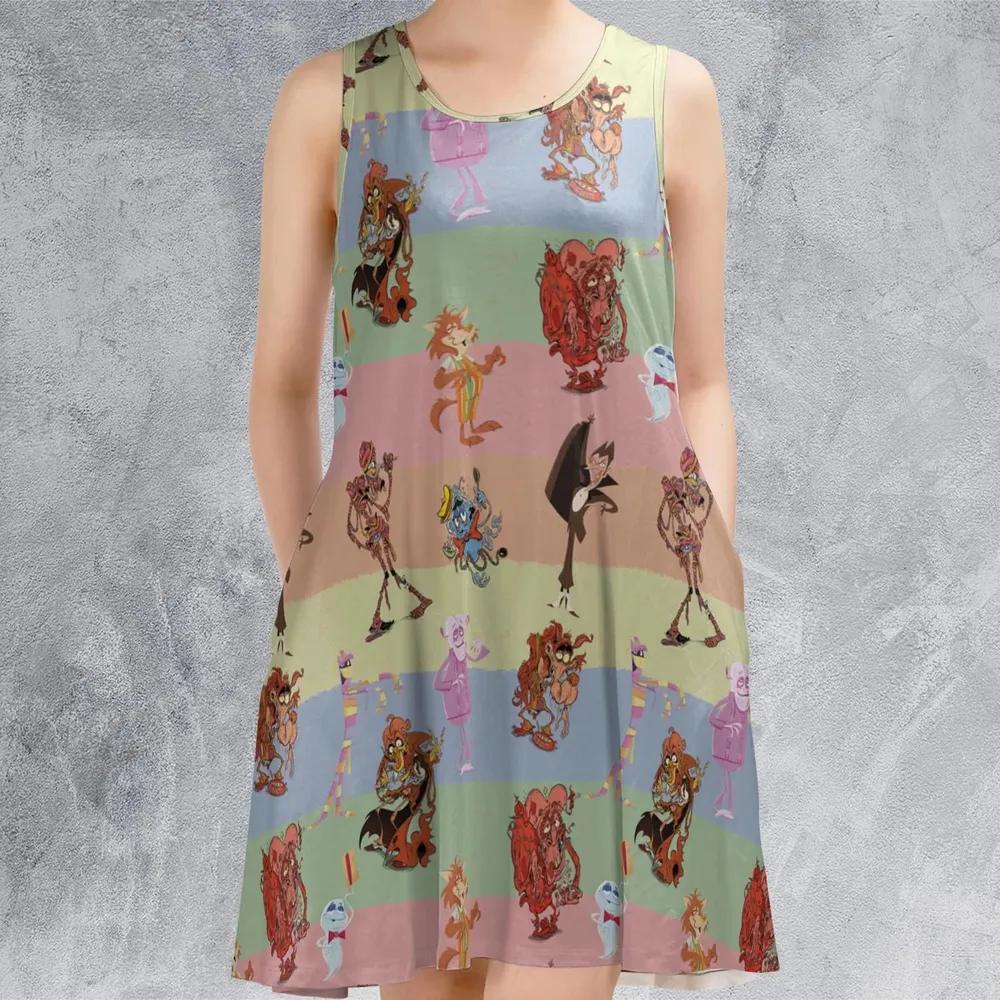 Spooky Monster Mash Cereal Monster Sleeveless Dress - 2