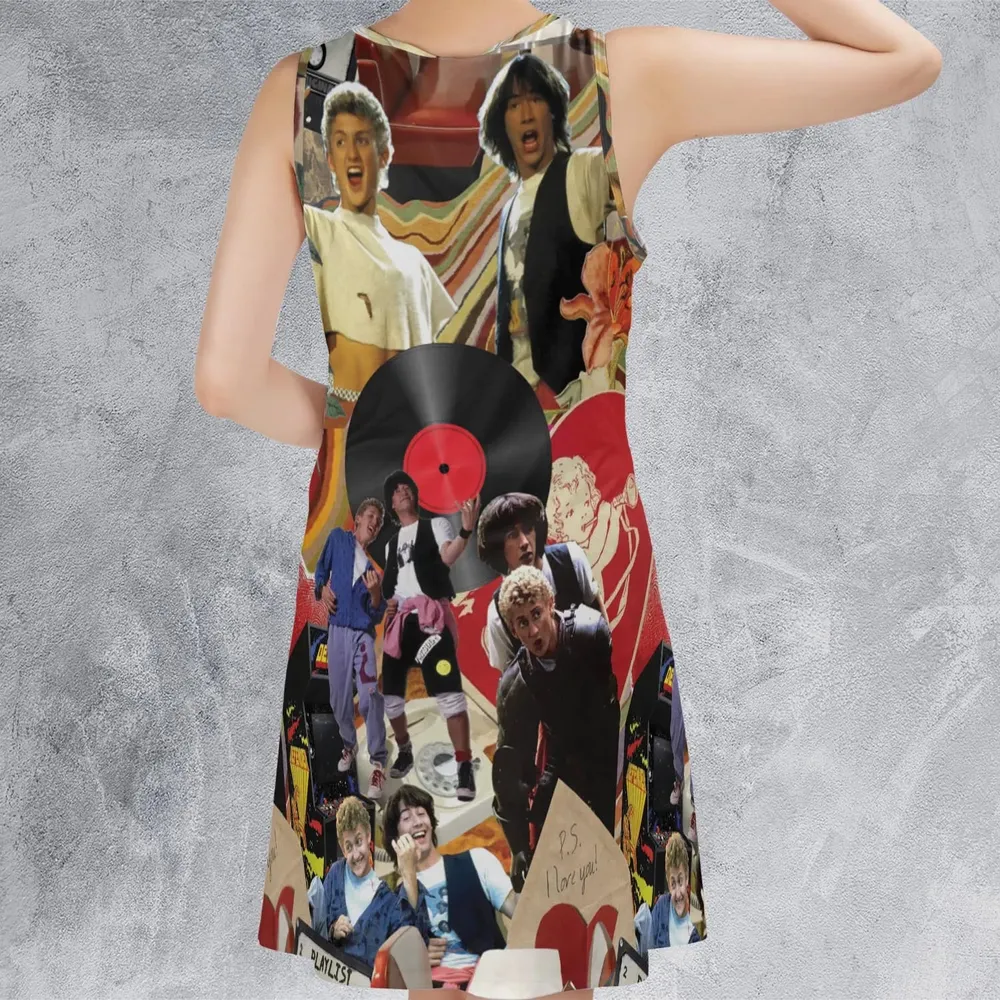 Vintage Collage Bill and Ted Sleeveless Dress - 3