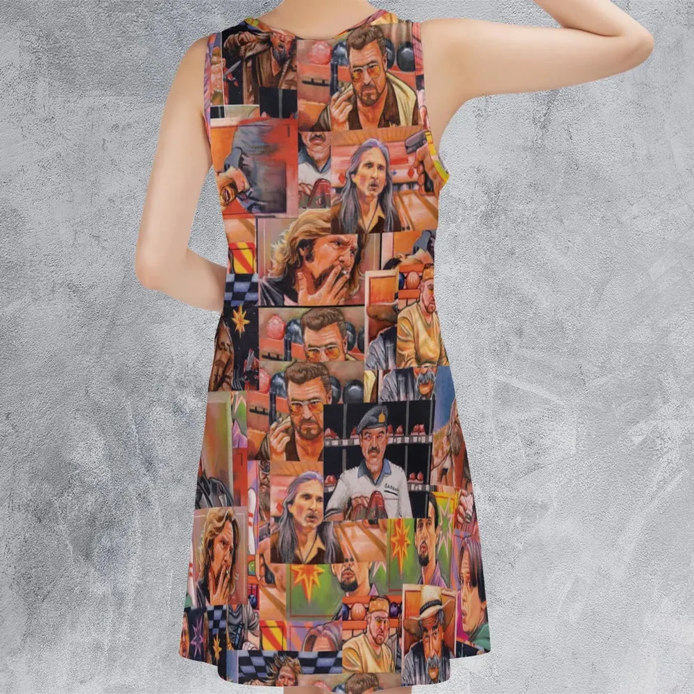 The Big Lebowski Painting Pattern Sleeveless Dress - 3