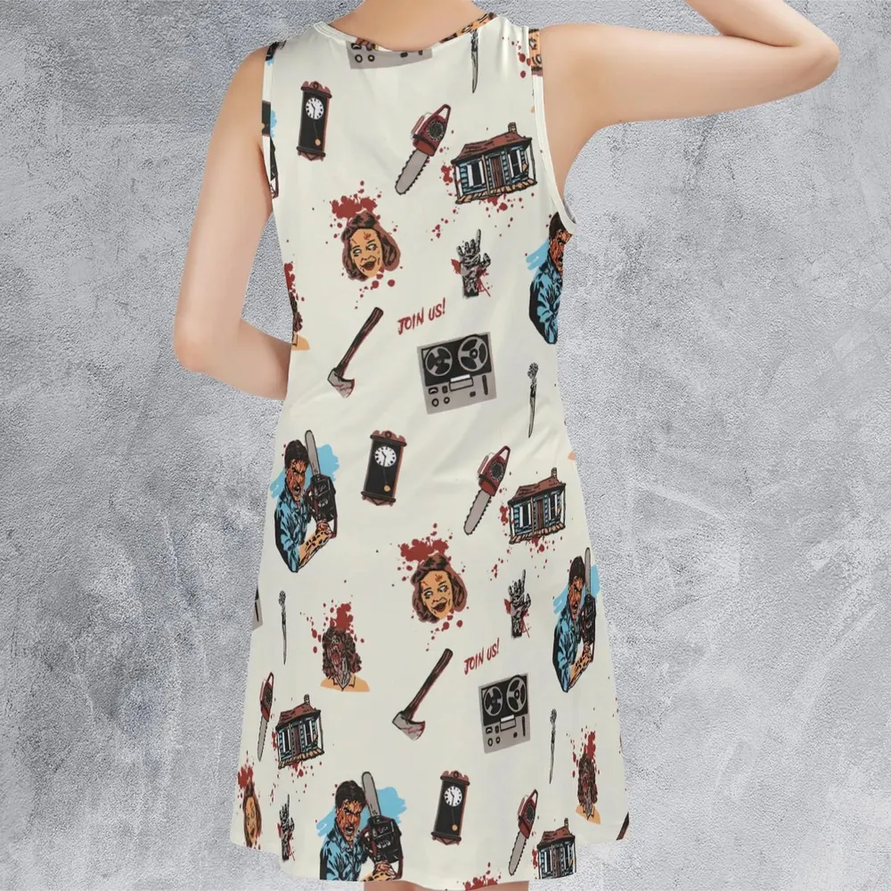 Supernatural Horror Evil Dead Halloween Sleeveless Dress - 3