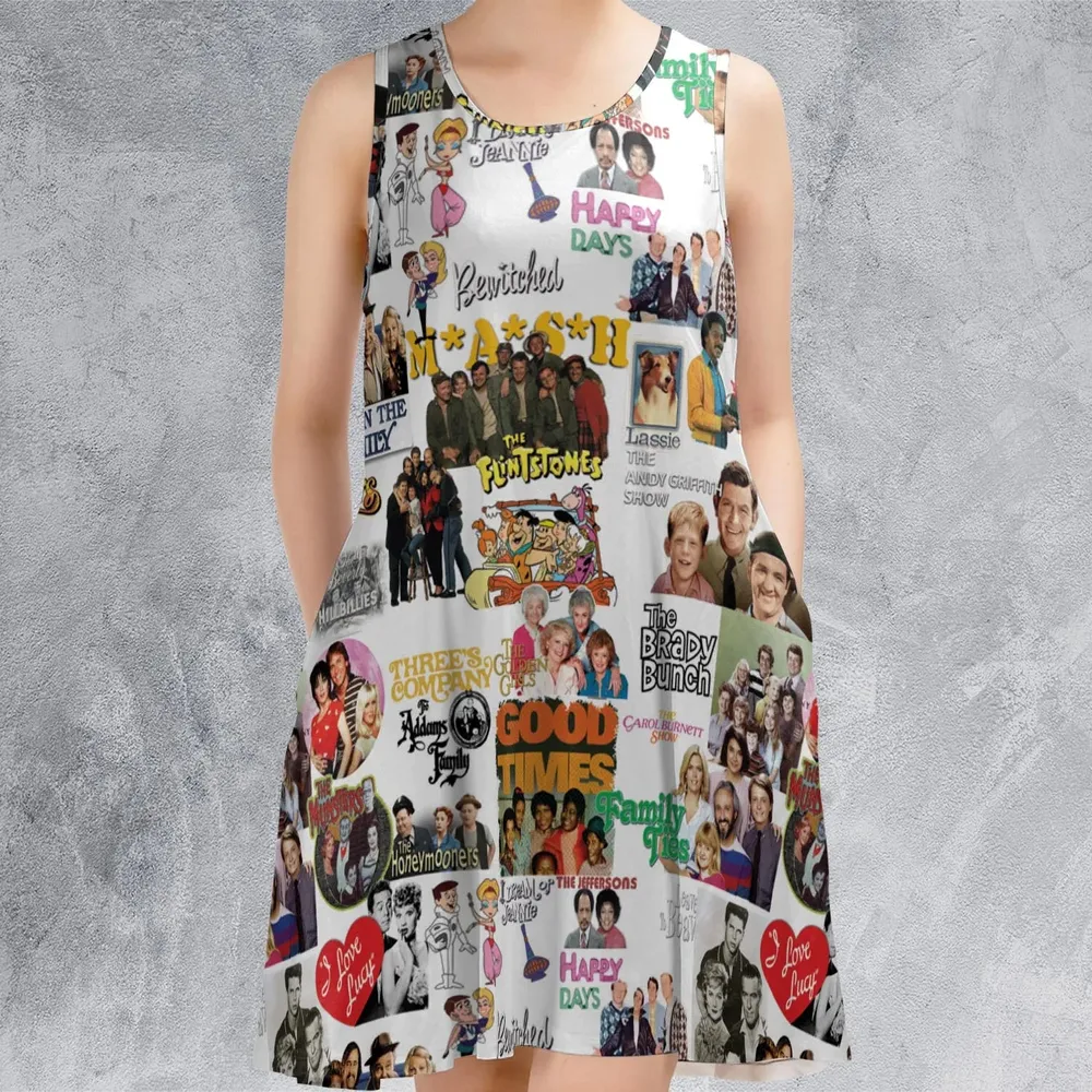 Stuck in the 80s Famous Sitcom Sleeveless Dress - 2