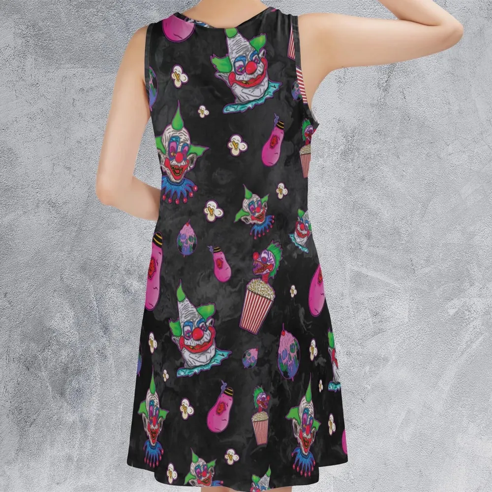 Space Horror Movie Killer Klowns Outer Sleeveless Dress - 3