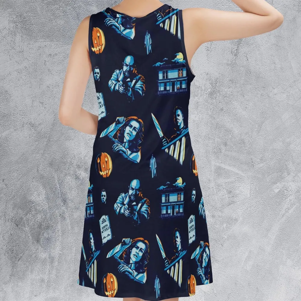 Horror Slasher Michael Myers Halloween Sleeveless Dress - 3