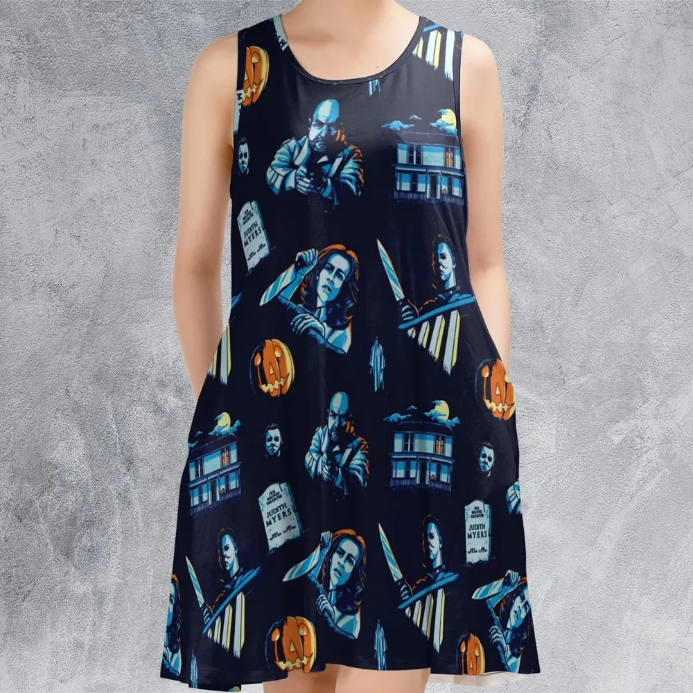 Horror Slasher Michael Myers Halloween Sleeveless Dress - 2