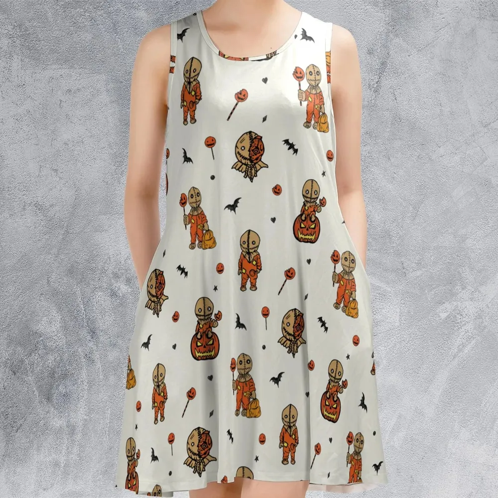 Pumpkin Sam Trick 'r Treat Horror Sleeveless Dress - 2