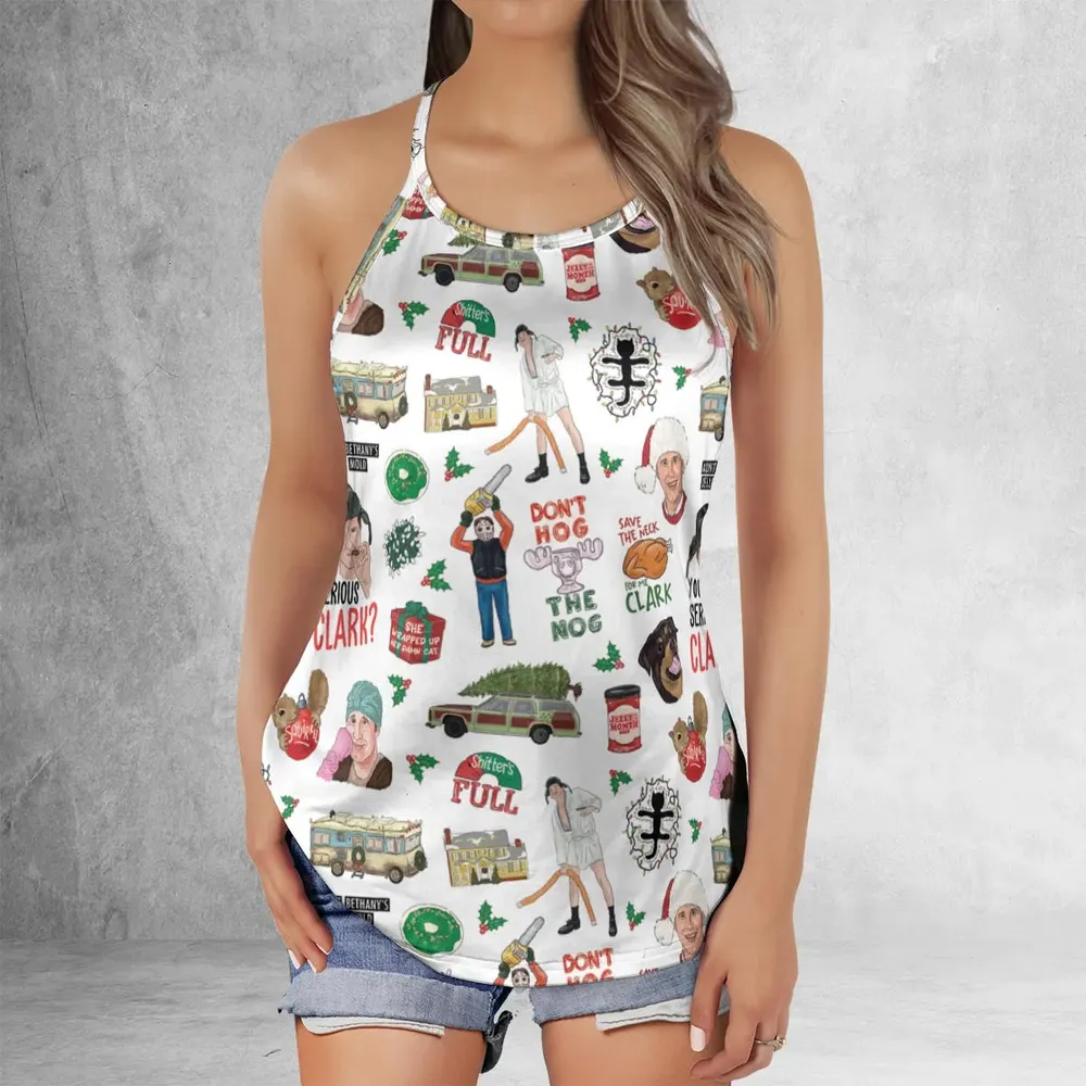 National Lampoon's Christmas Vacation Pattern Criss Cross Tank Top - 2