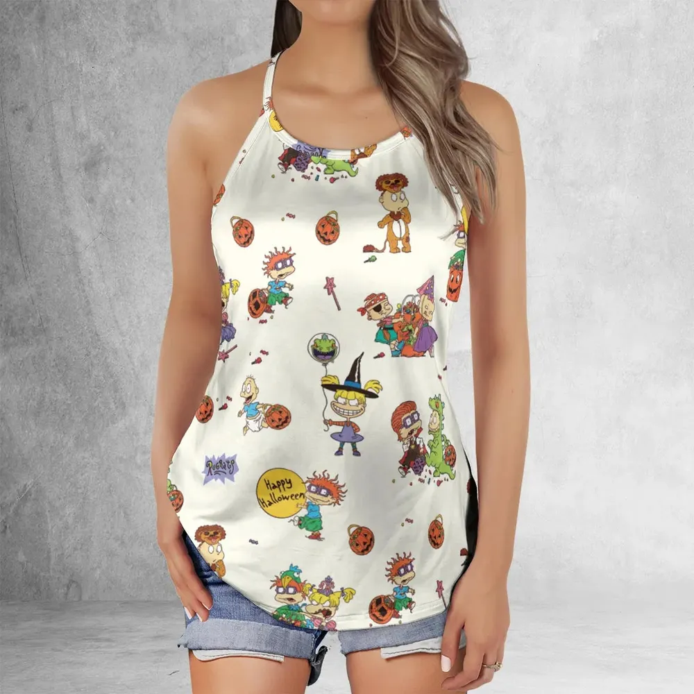 Rugrats Happy Halloween Pattern Criss Cross Tank Top - 2