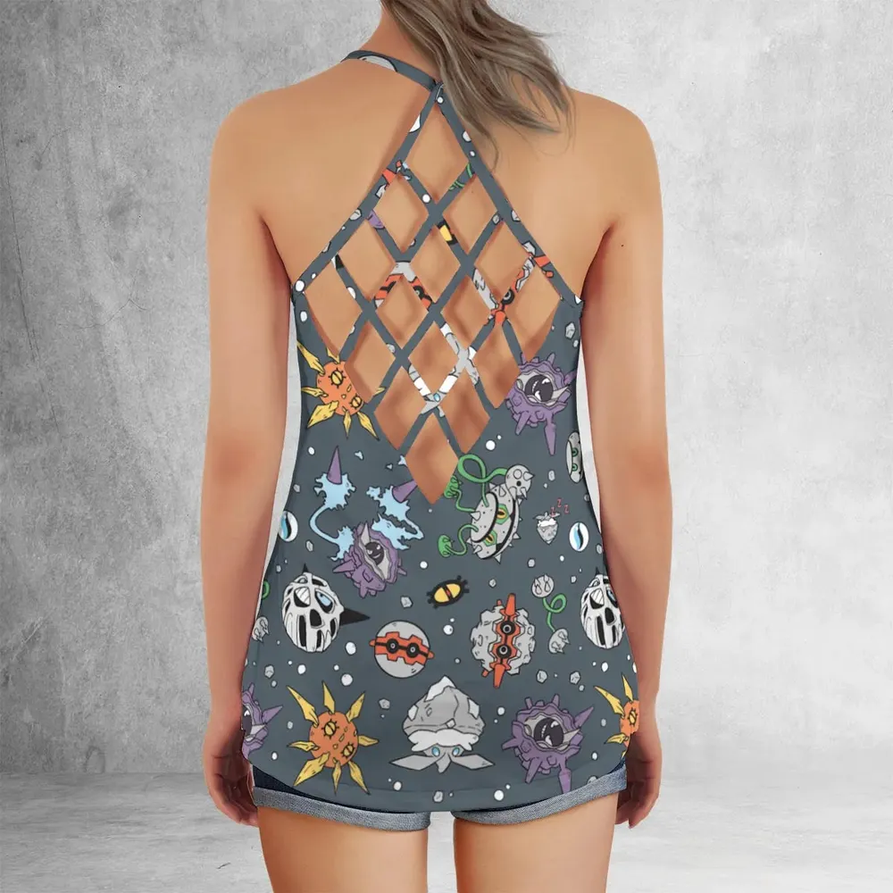Rock Type Pokemon Criss Cross Tank Top - 3