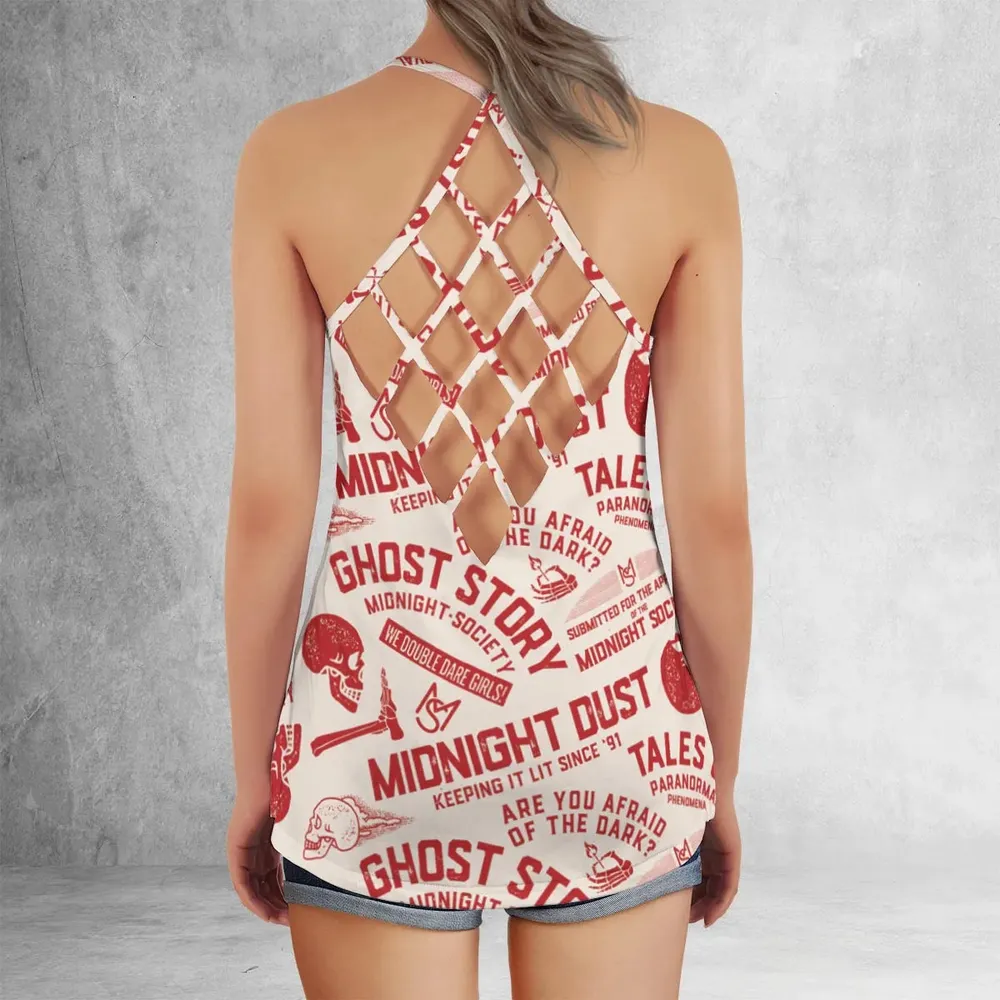 Midnight Dust Are You Afraid Of Dark Criss Cross Tank Top - 3