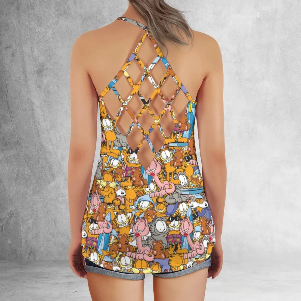 Garfield and Friends Criss Cross Tank Top - 3