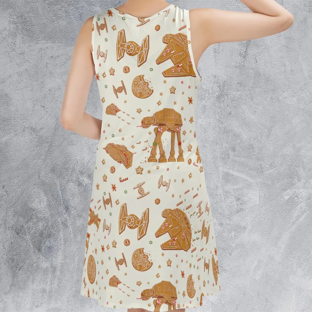 Gingerbread Christmas Star Wars Sleeveless Dress - 3
