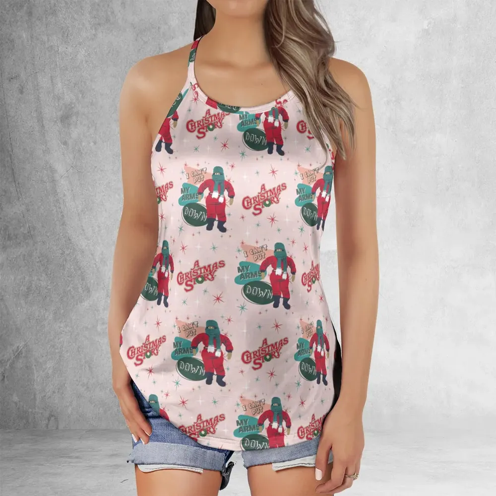 I Can't Put My Arms Down A Christmas Story Criss Cross Tank Top - 2