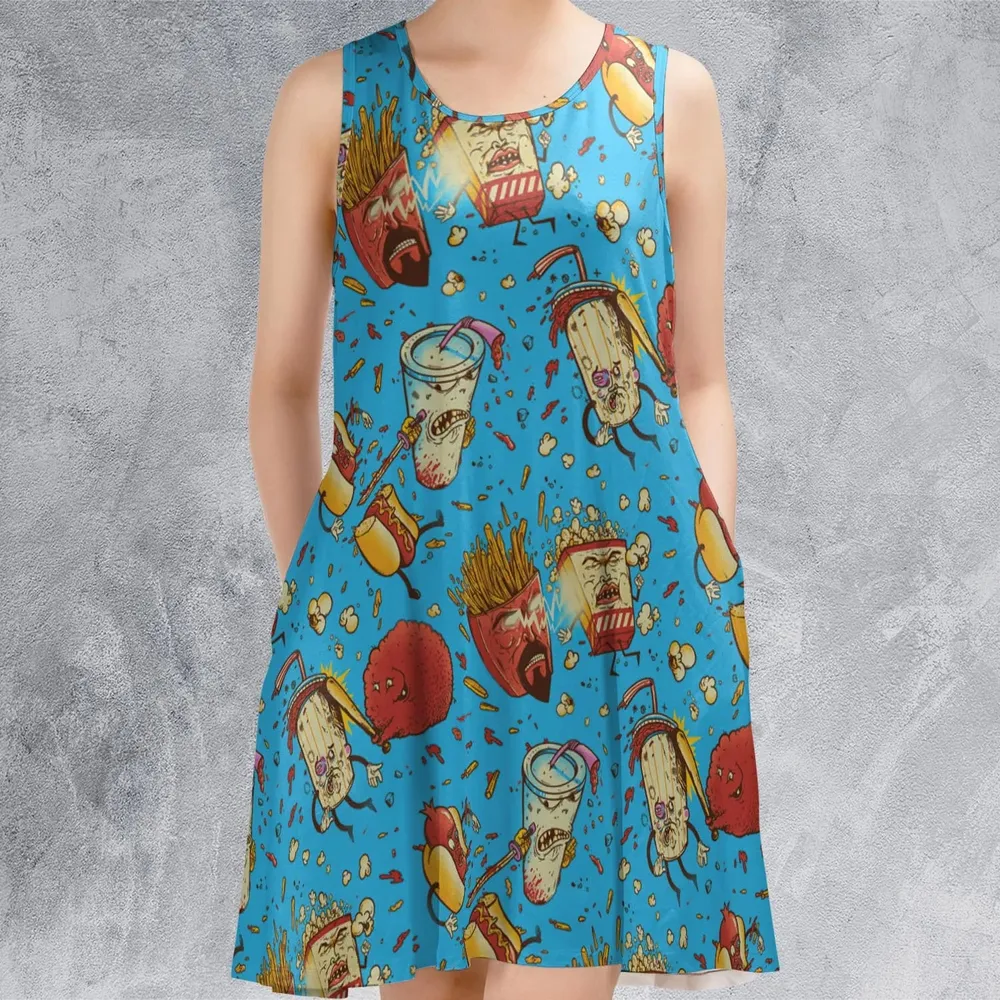 Fight! Aqua Teen Hunger Force Sleeveless Dress - 2