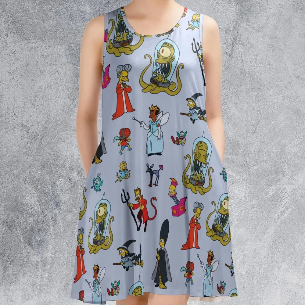Halloween Costume The Simpsons Sleeveless Dress - 2