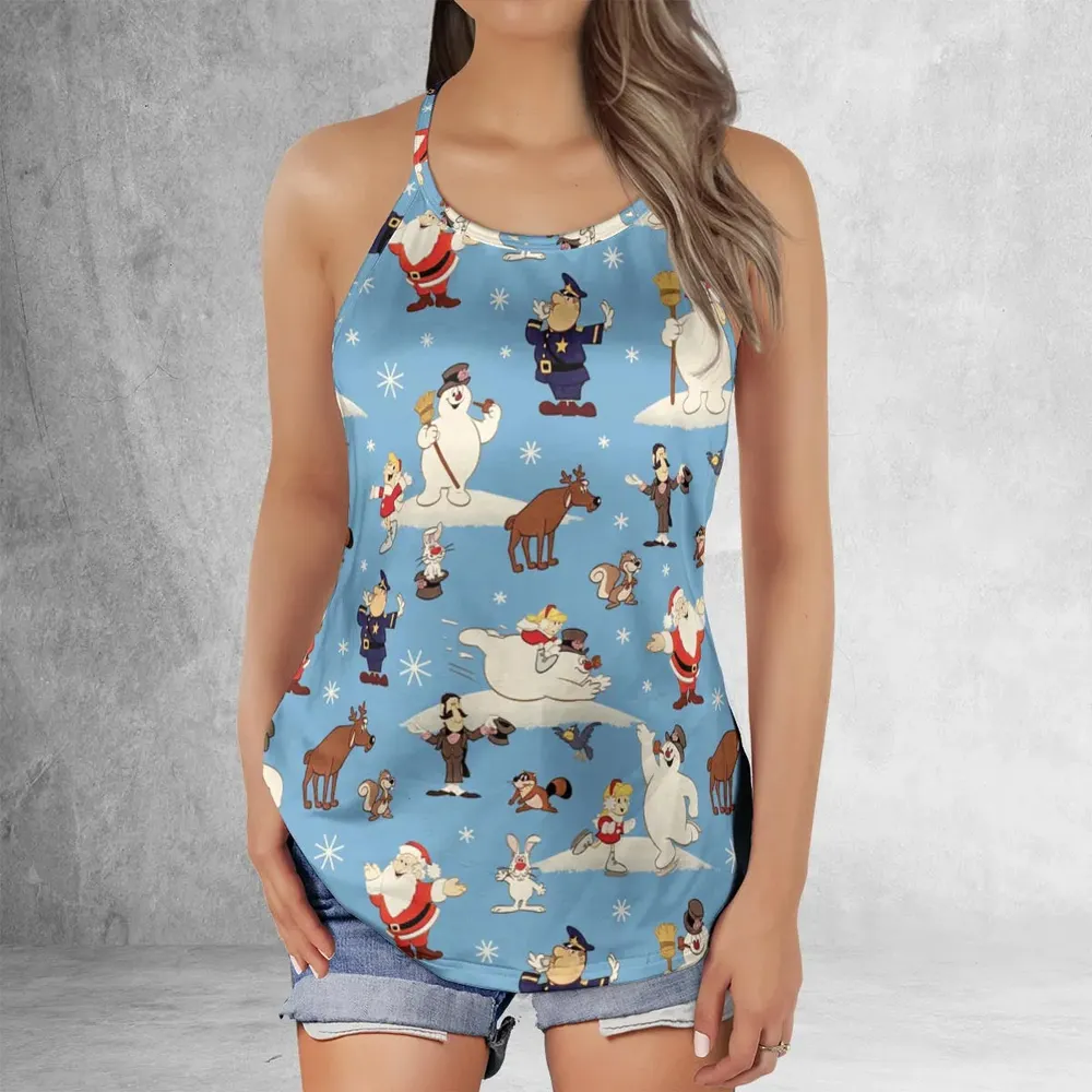 Frosty the Snowman Christmas Characters Criss Cross Tank Top - 2