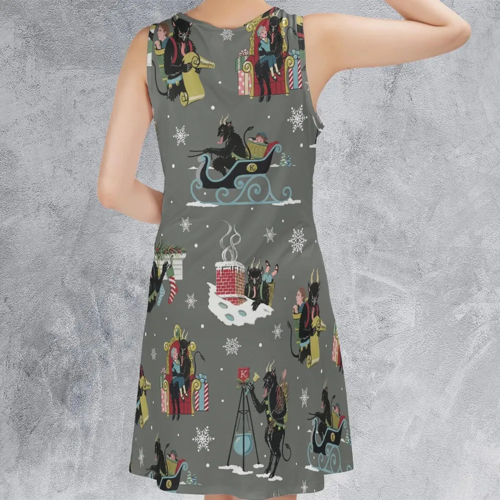 Unusual Christmas Krampus Sleeveless Dress - 3
