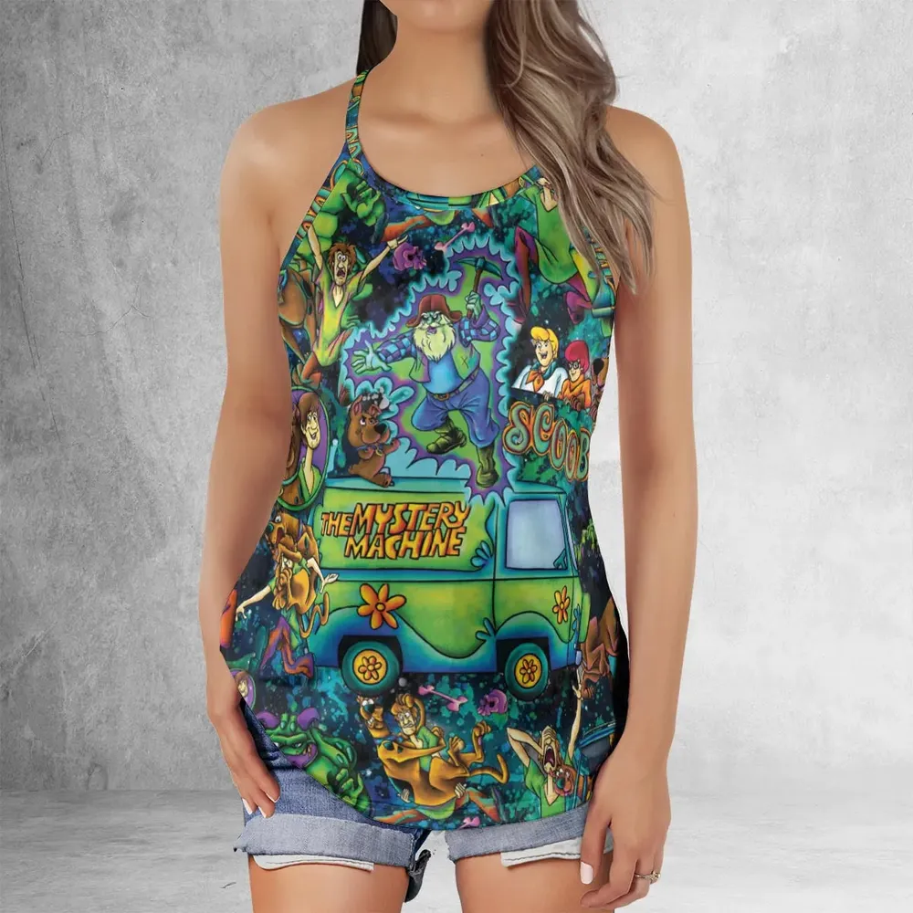 Monsters Mayhem and The Mystery Machine Scooby Doo Criss Cross Tank Top - 2