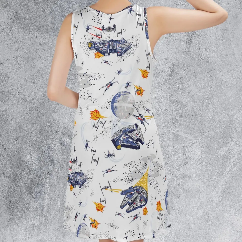 Millennium Falcon Patterns Star Wars Sleeveless Dress - 3