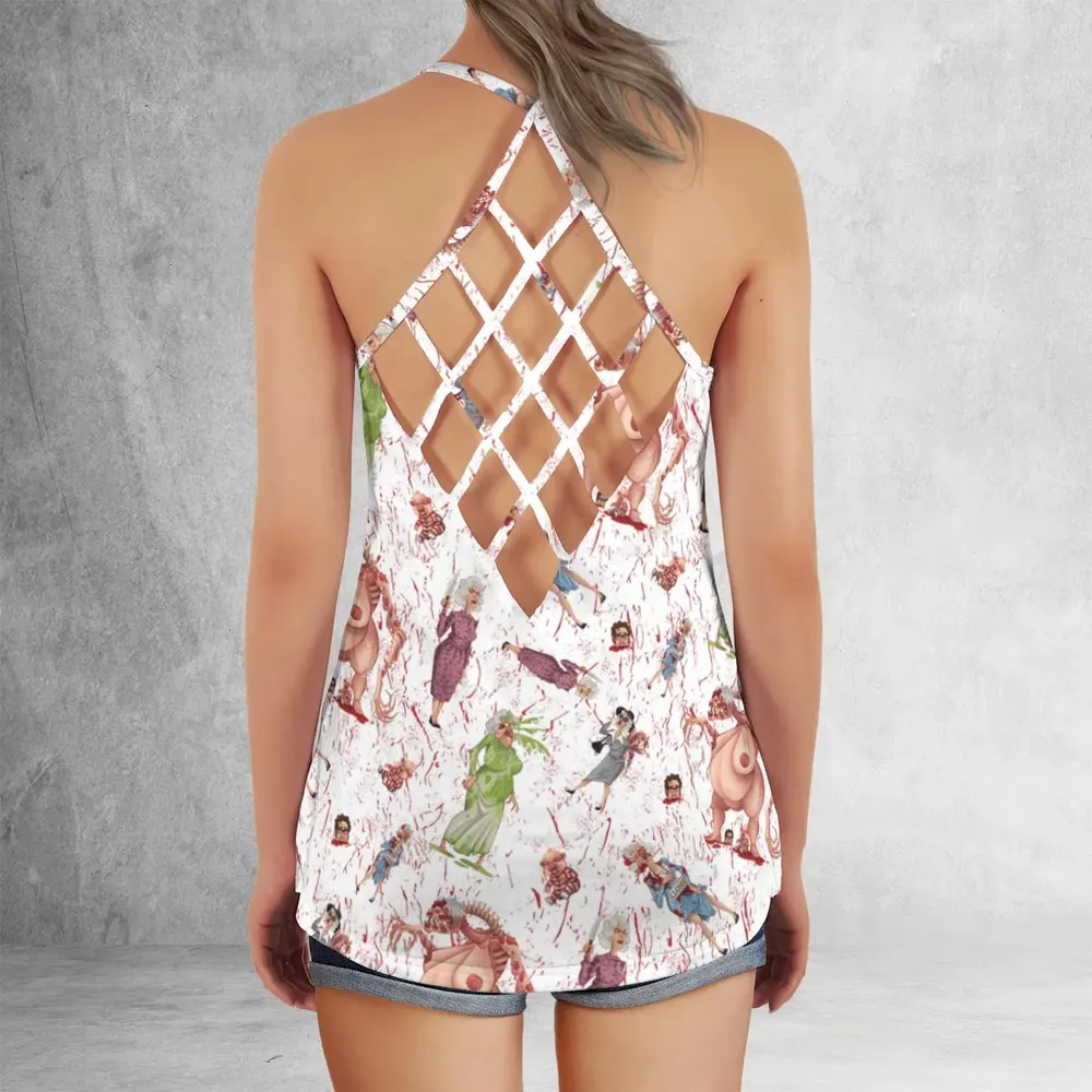 Braindead Dead Alive In North America Criss Cross Tank Top - 3
