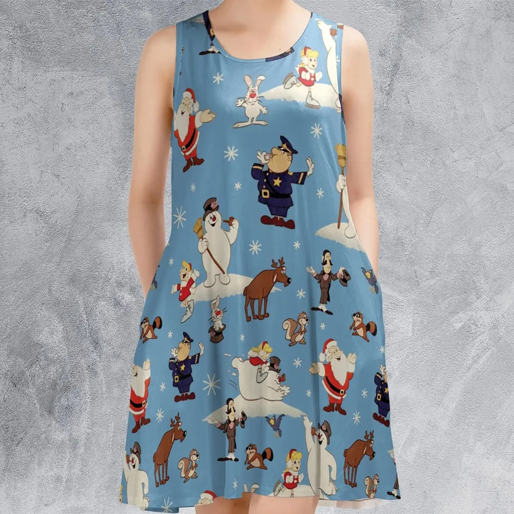 Frosty the Snowman Christmas Characters Sleeveless Dress - 2