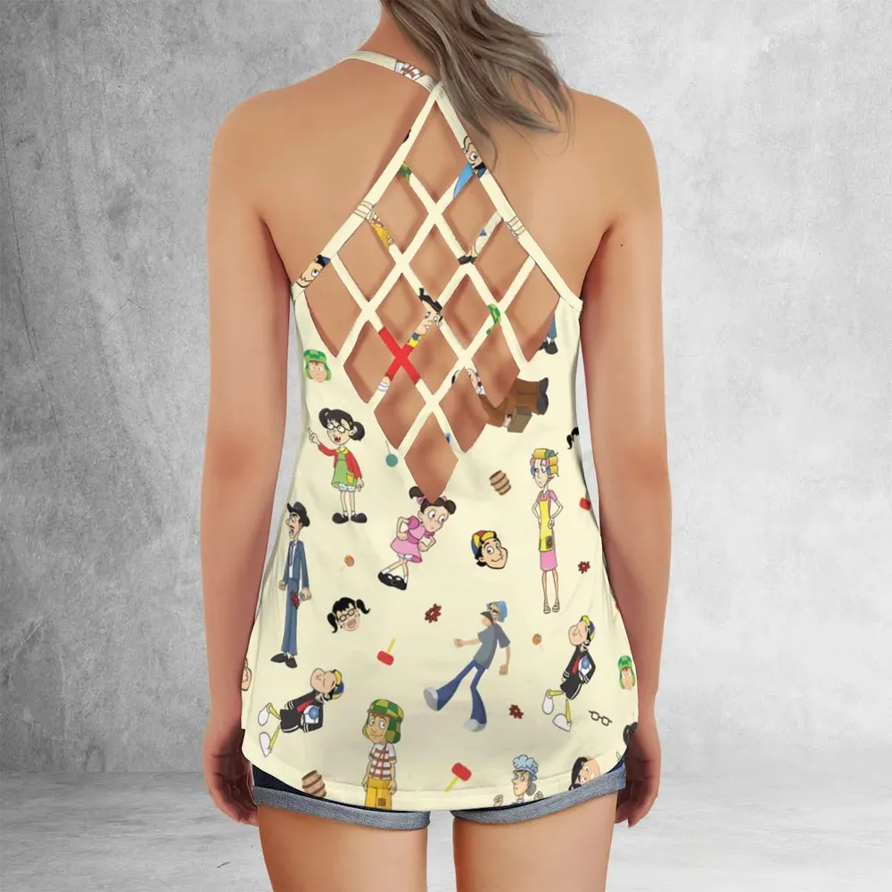 El Chavo Cartoon Characters Criss Cross Tank Top - 3