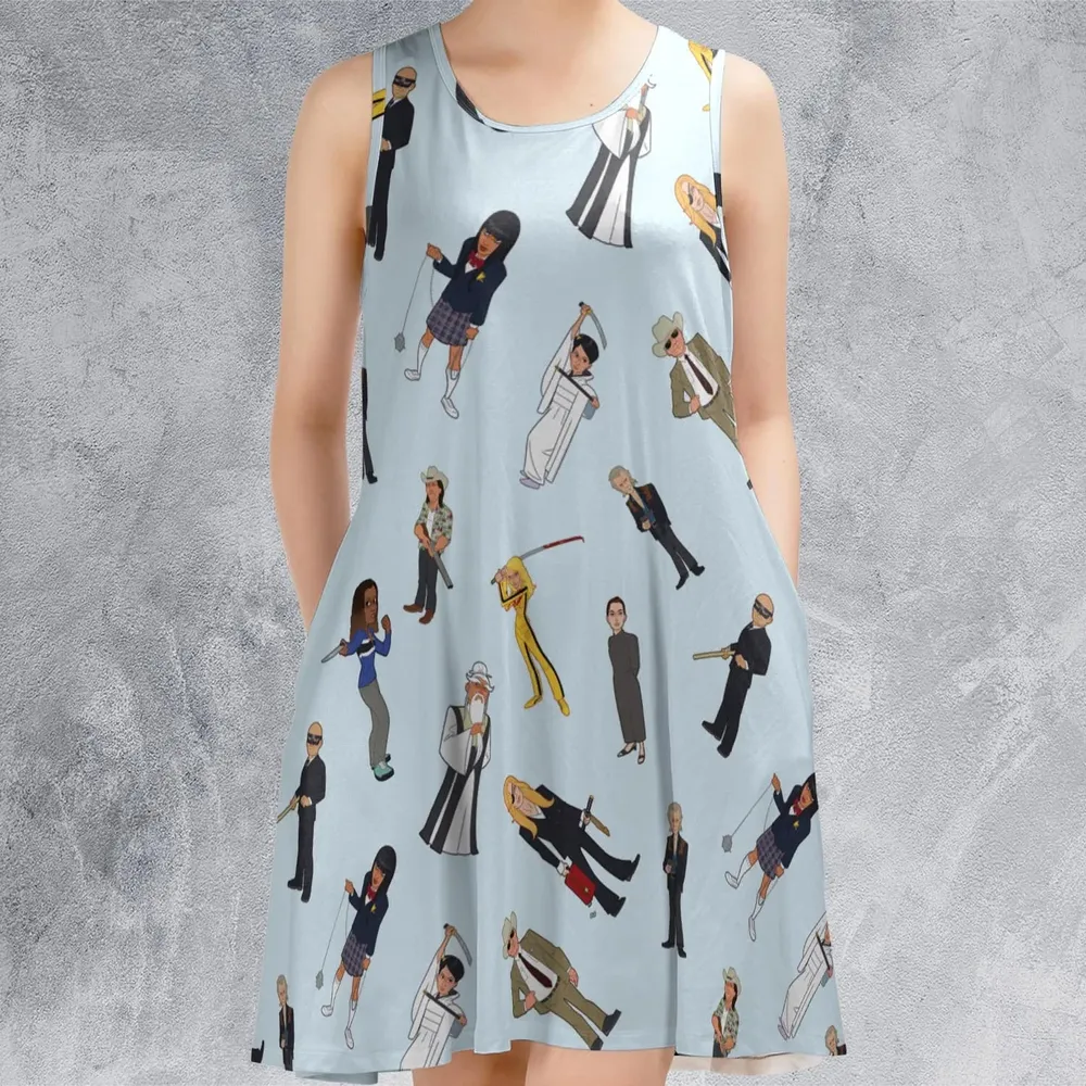 Tarantino Style Kill Bill Sleeveless Dress - 2