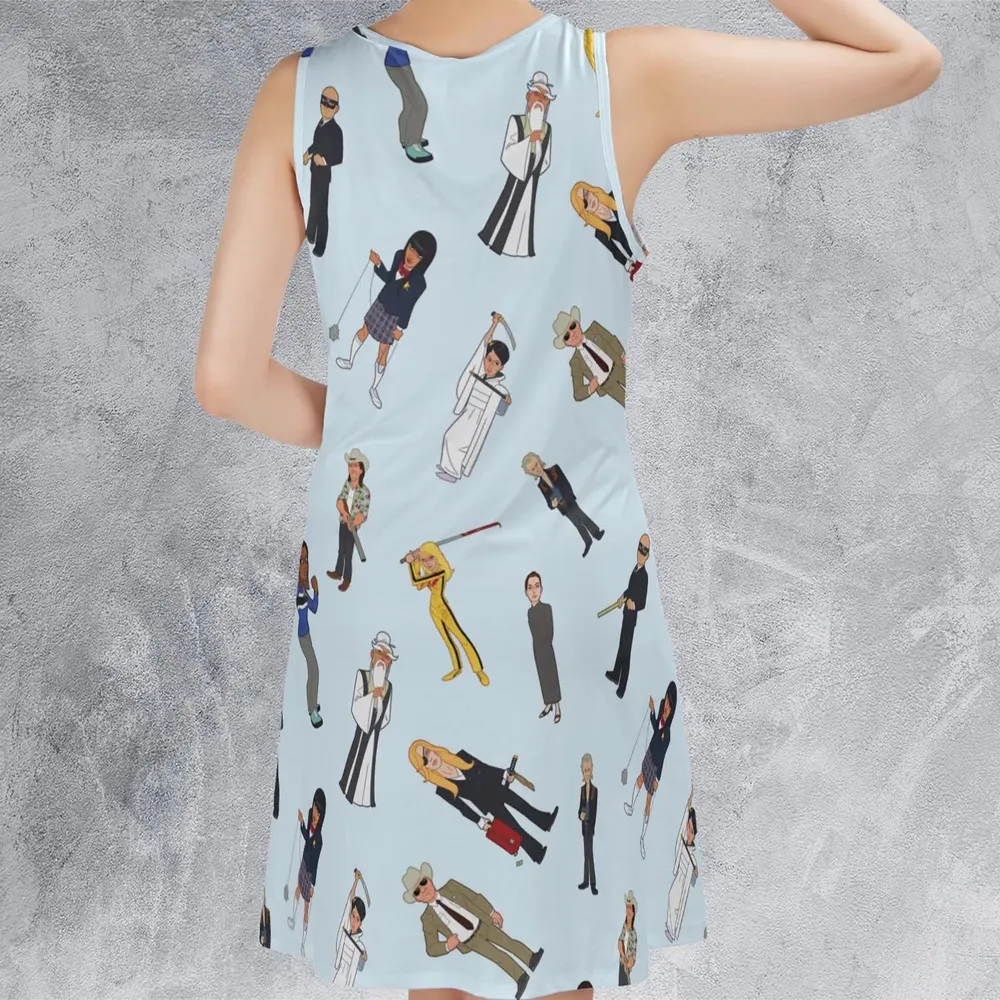 Tarantino Style Kill Bill Sleeveless Dress - 3