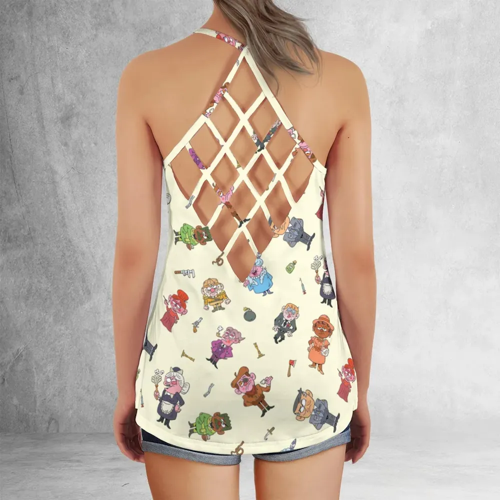 Board Game Drip Clue Criss Cross Tank Top - 3