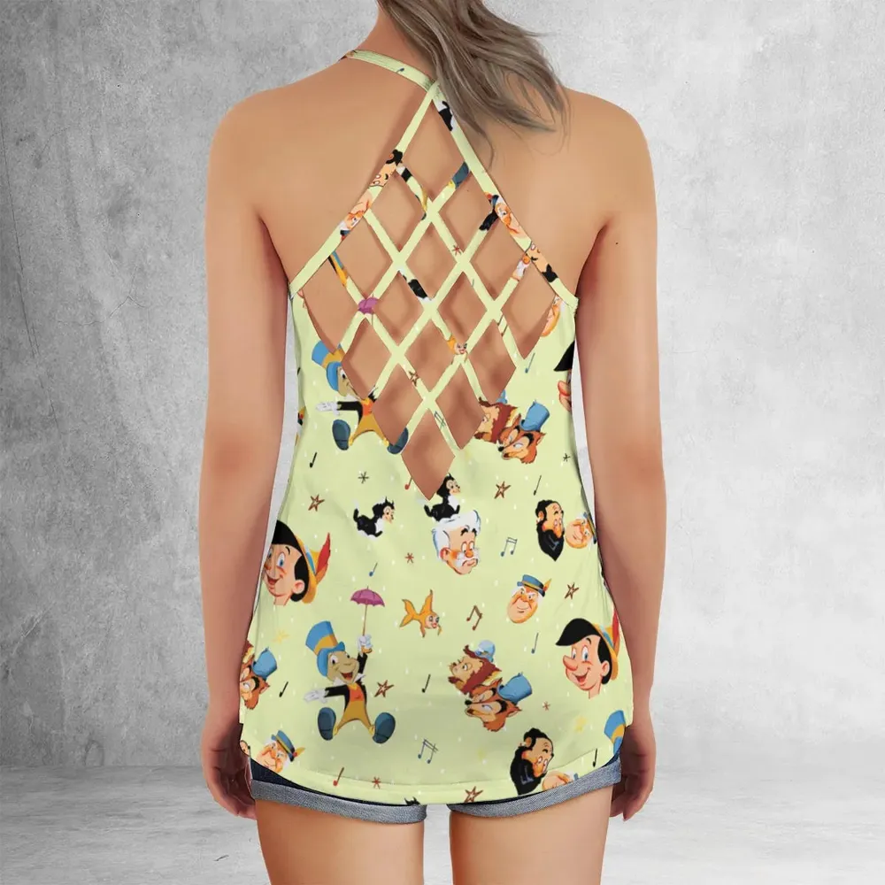 I Can't Stop Lying Pinocchio Criss Cross Tank Top - 3